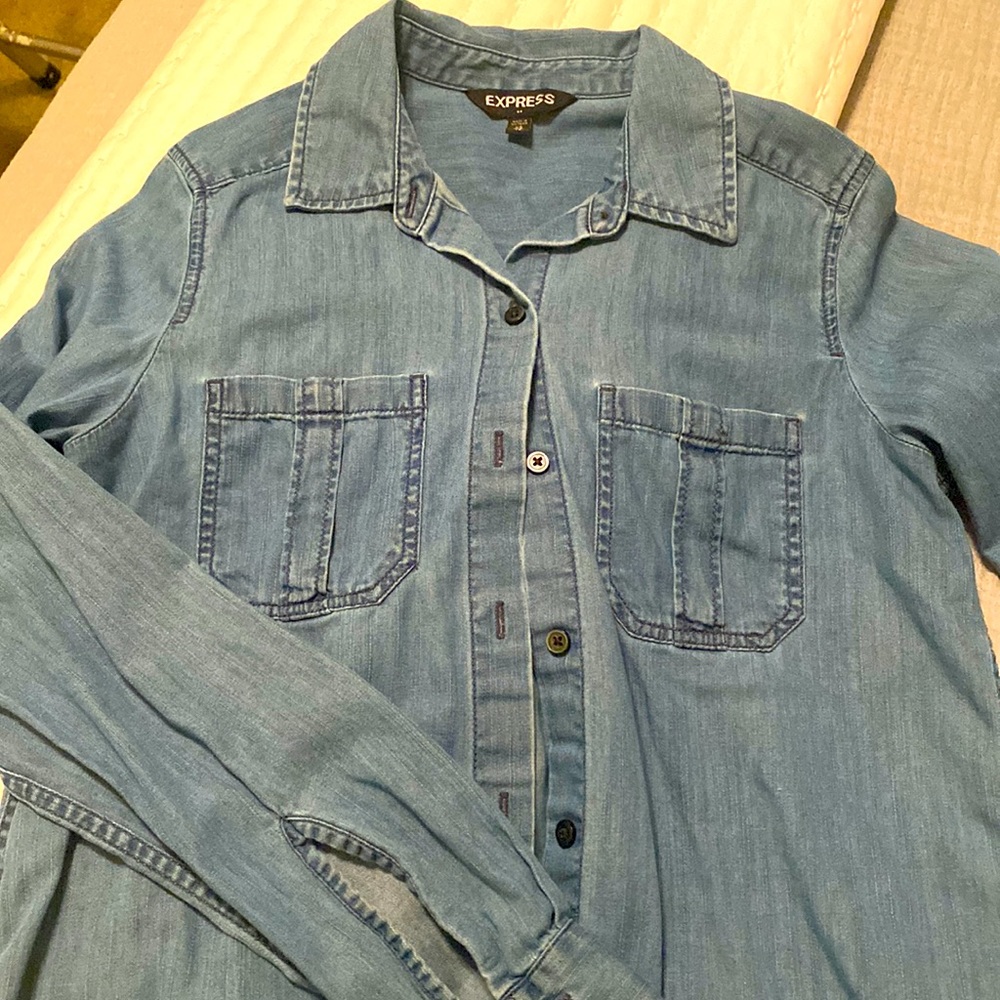 Express denim button down